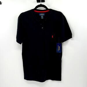 Polo Ralph Lauren Waffle Knit 3 button Sleep shirt - Black - Small - NWT
